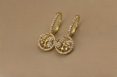 Náušnice- strom života- číre zirkóny- patent- pozlátené striebro- 925/1000