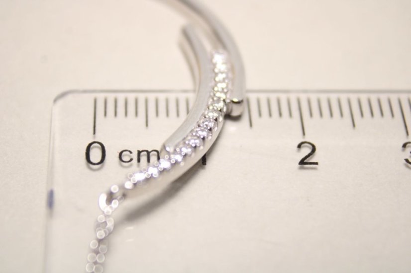 Strieborná celebritka zaoblená kontúra s čírymi zirkónmi, rhodium, 42-45 cm, 4,02 g, 925/1000