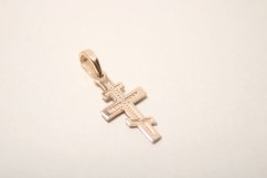 Právoslavný kríž-gravír-ružové zlato-14 karátov