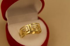 Prsteň- grécky vzor- žlté zlato- 14 karátov