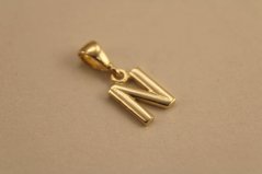 Prívesok - písmeno N - žlté zlato - 14K