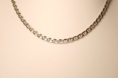 Strieborná retiazka vo vzore MARINA GUCCI, hladký vzor, rhodium, 46 cm, 4,28 g, 925/1000