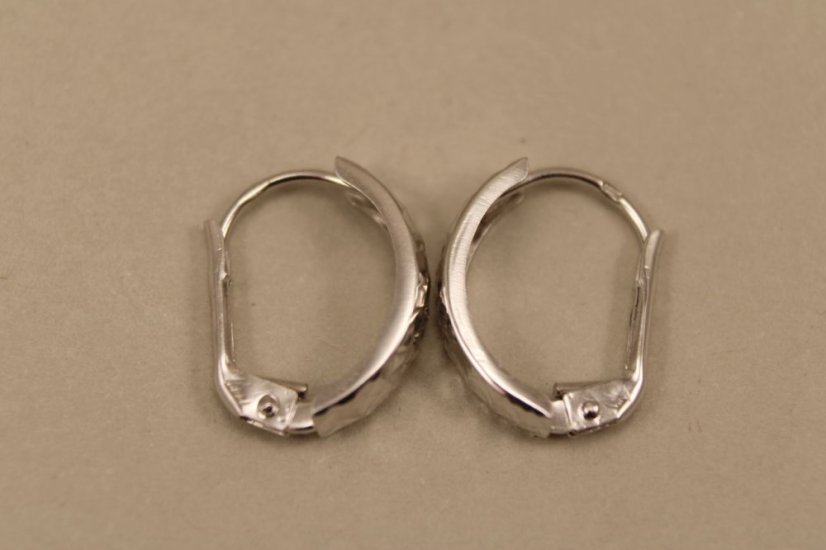 Zlaté náušnice, biele zlato, klasický patent,  1,47g 14k 585/1000