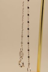 Strieborný náramok jemný vzor kociek na pílkovej retiazke, rhodium, 17-20,5cm, 1,22g 925/1000