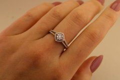 Zlatý prsteň - Centrálny briliant - 14k - žlté zlato