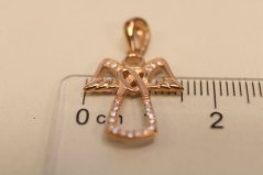 Minimalisticky prívesok Anjela pozlátené striebro, číre zirkóny, 1,31g, 925/1000