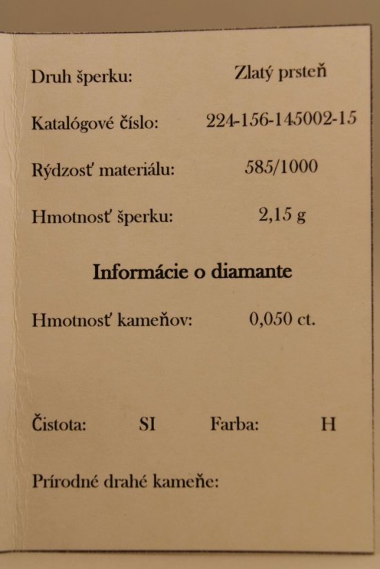 Prsteň-žlté zlato-diamanty 0,050 ct-H/Si-14 karátov