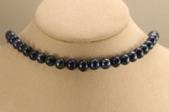 Náhrdelník- fialové riečne perly- zirkóny- rhódiované striebro