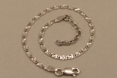 Náramok-vzorované platničky-rhodium-striebro