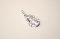 Prívesok- Zázračná medaila s Pannou Máriou- rhódiované striebro