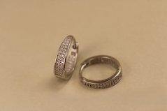 Náušnice- kruhy- číre zirkóny- rhódiované striebro