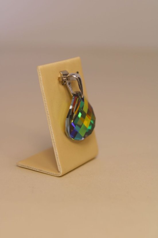 Prívesok swarovski crystals v tvare kruhu, striebro, 3,07g, 925/1000 - Materiál: Rhodiované striebro, Druh kameňa: SWAROVSKI PRÍRODNÝ KAMEŇ, Farba kameňa: Rôznofarebný, Váha (g): 3,07, Rýdzosť: STRIEBRO 925/1000