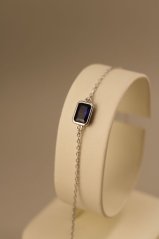 Náramok - kráľovsky modrý zirkón - rhodiované striebro