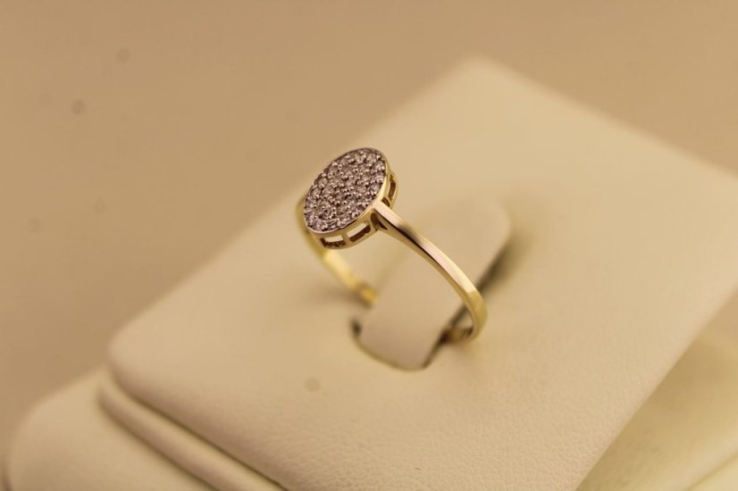 Prsteň- diamanty-H/Si2- žlté zlato- 14 karátov