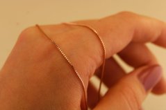 Zlatá retiazka - Cube - 14k - Rúžové zlato