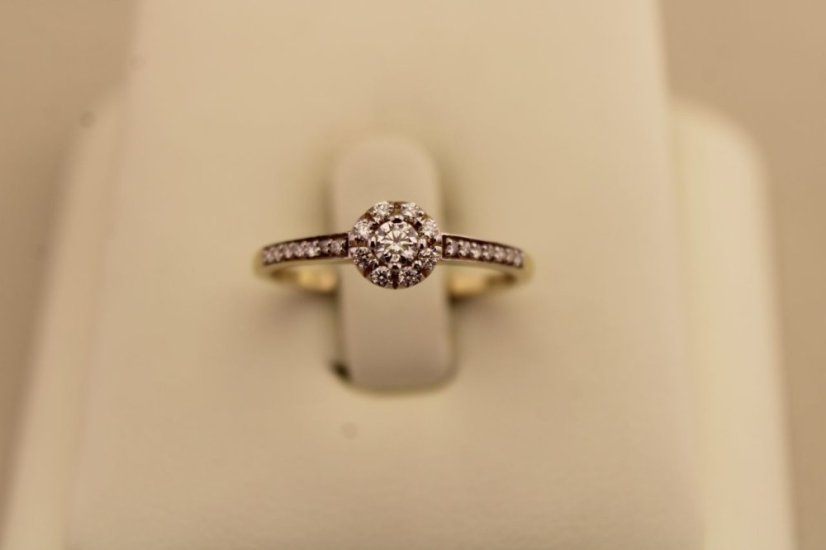 Zlatý prsteň - Briliantový veniec - 14k- Žlté zlato