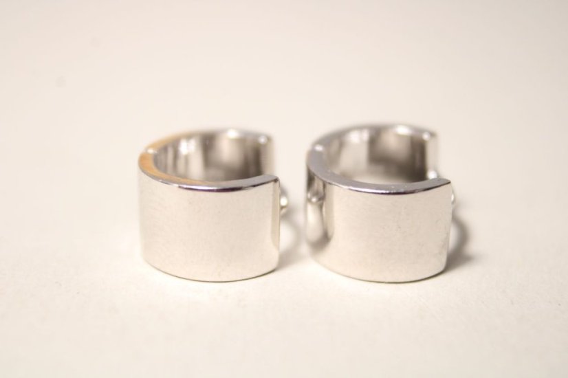 Strieborné náušnice hladké kruhy, rhodium, zacvakávacie zapínanie, 5,08 g, 925/1000