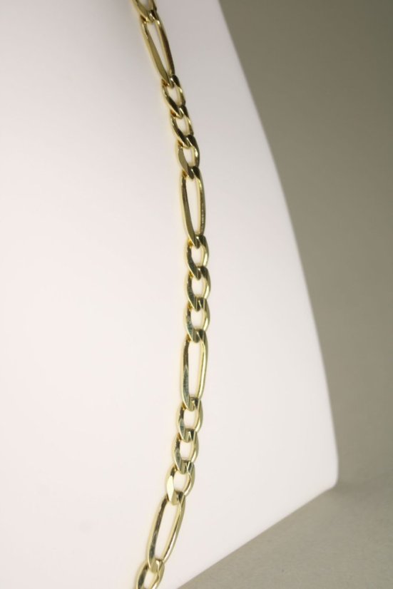 Pánska retiazka Figaro zo žltého zlata, 60 cm, 19,78 g, 14 karátov 585/1000