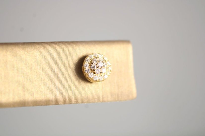 Zlaté náušnice-brilianty 0,145 ct G-H/SI-žlté zlato- šrúbky- 14K