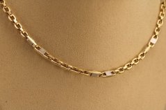 Retiazka - moderný dizajn - Anker - kombinované zlato - 14K