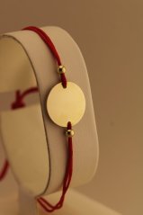 Šnúrkový náramok - Hladký kruh - Žlté zlato - 14k