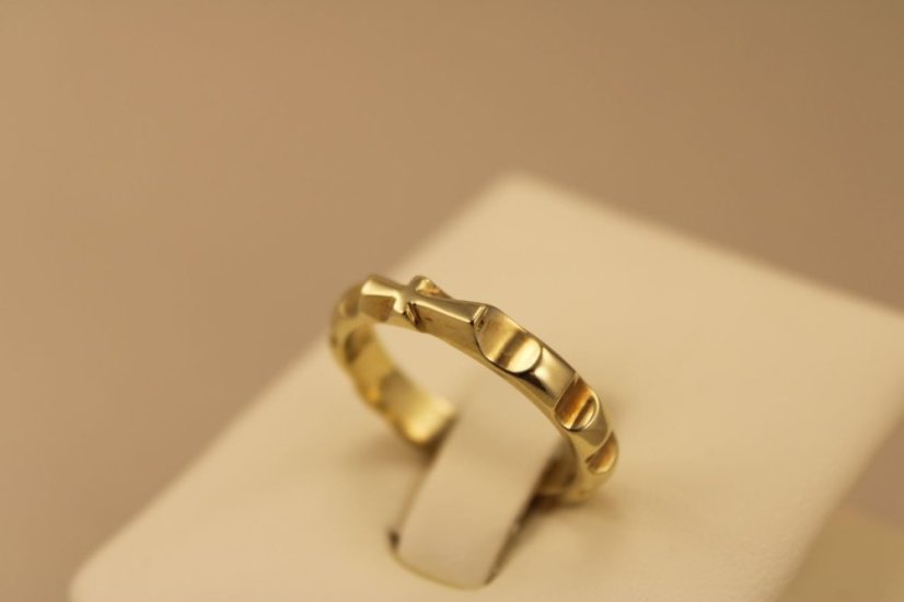Zlatý prsteň, žlté zlato, ruženec, 14k 585/1000