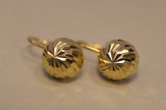 Náušnice -polguľa-žlté zlato-patent-14 karátov