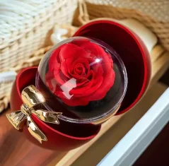 Darčeková krabička - ruža v kupole