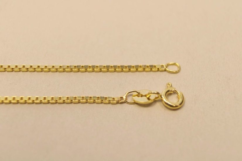 Zlatá retiazka vzor Cube - kocka, žlté zlato, 42 cm, 2,26 g, 14k 585/1000