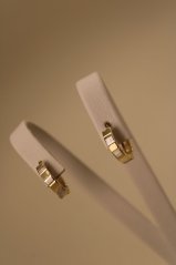 Náušnice- kruhy- matno-lesklé- zacvakávacie- viacfarebné zlato- 14K