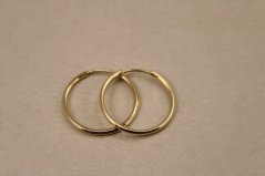 Náušnice- hladké krúžky- zasúvacie- žlté zlato- 14 karátov