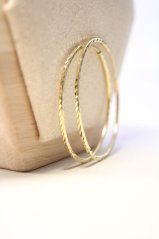 Náušnice-kruhy-gravírované-žlté zlato-14 karátov