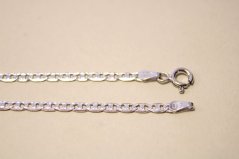 Strieborná retiazka vo vzore MARINA GUCCI, gravírovaný vzor, rhodium, 40,5 cm, 4,16 g, 925/1000