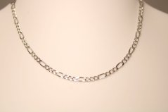 Strieborná retiazka Figaro, rhodium, 45 cm, 2,61 g, 925/1000