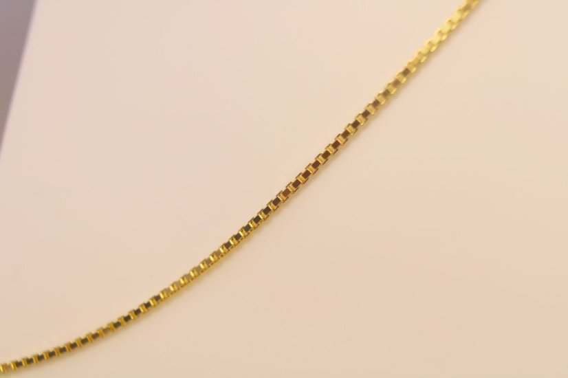 Zlatá retiazka vzor Cube - kocka, žlté zlato, 42 cm, 2,26 g, 14k 585/1000