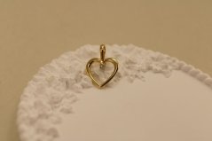 Prívesok- tvar srdca- diamant- žlté zlato- 14 karátov