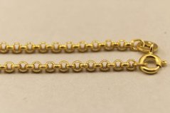 Zlatá retiazka, vzor rolo, žlté zlato, 50cm 3,99g, 14k 585/1000