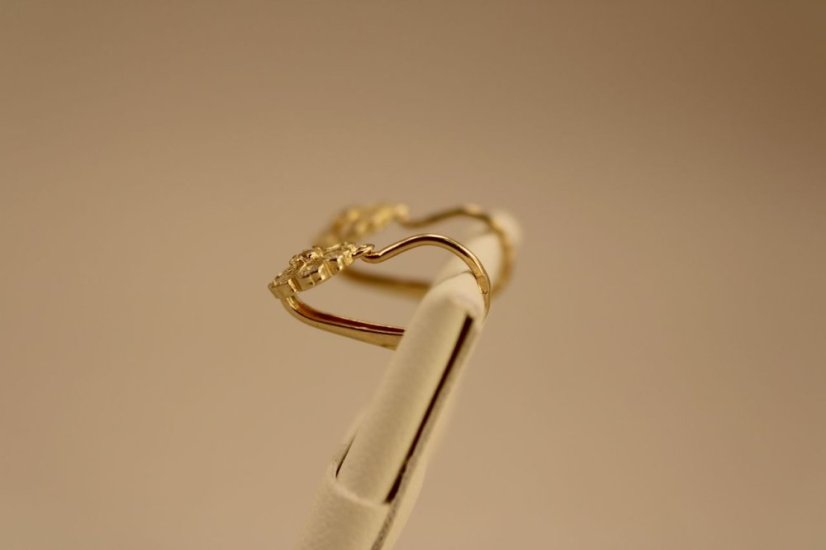 Náušnice-kvietky-číry zirkón- brizúra- žlté zlato- 14 karátov