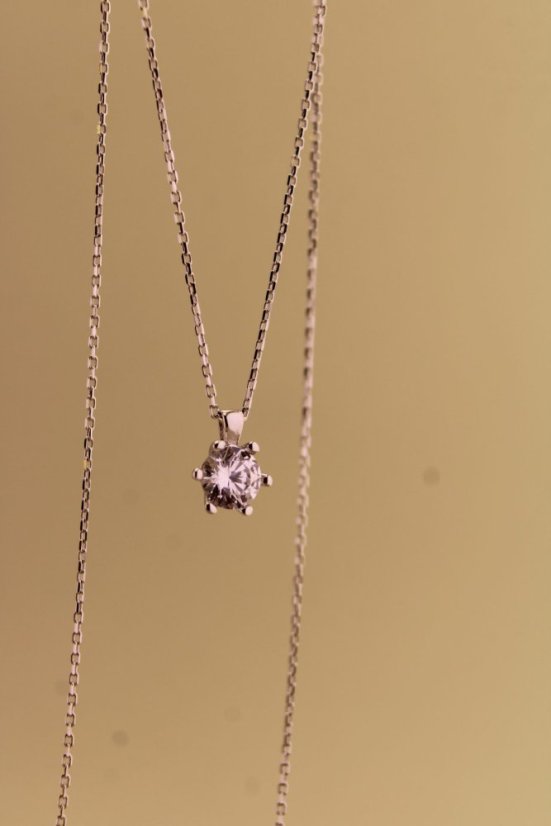 Zlatá celebritka - Zirkonový kvet - Biele zlato - 14k