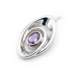 Prívesok- fialový Ametyst- rhódiované striebro- 925/1000