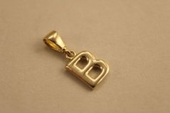 Prívesok - písmeno B - žlté zlato - 14K