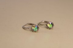 Náušnice- kruhy- swarovski crystals-striebro
