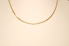 Retiazka- kombinovaný vzor- kocka- žlté zlato- 14 karátov