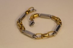 Náramok-vzor Anker striedaný s valčekmi- kombinovaná oceľ