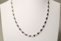 Strieborná retiazka s oválnymi platničkami, rhodium, 45,5 cm, 3,88 g, 925/1000