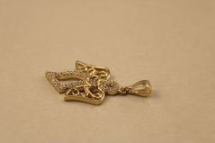 Prívesok- anjel- číre zirkóny- žlté zlato- 14K