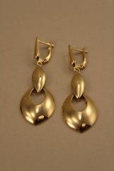 Náušnice-visiace-lesklé-francúzsky patent-žlté zlato-14 karátov