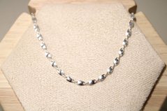 Strieborná retiazka s oválnymi platničkami, rhodium, 45 cm, 3,89 g, 925/1000