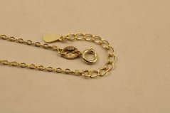 Náramok- vzor anker- krížik- pozlátené striebro