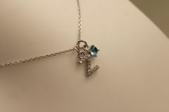 Retiazka- celebritka- písmeno Z- zirkóny- rhódiované striebro